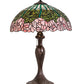 Meyda Lighting Tiffany Cabbage Rose 31143 23" Mahogany Bronze Table Lamp With Multi-Colored Stained Shade Glass