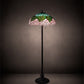 Meyda Lighting Tiffany Cabbage Rose 62" 3-Light Mahogany Bronze Floor Lamp With Multi-Colored Shade Glass