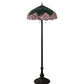 Meyda Lighting Tiffany Cabbage Rose 62" 3-Light Mahogany Bronze Floor Lamp With Multi-Colored Shade Glass