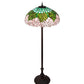 Meyda Lighting Tiffany Cabbage Rose 62" 3-Light Mahogany Bronze Floor Lamp With Multi-Colored Shade Glass
