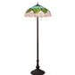 Meyda Lighting Tiffany Cabbage Rose 62" 3-Light Mahogany Bronze Floor Lamp With Multi-Colored Shade Glass