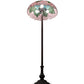 Meyda Lighting Tiffany Cabbage Rose 62" 3-Light Mahogany Bronze Floor Lamp With Multi-Colored Shade Glass