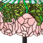 Meyda Lighting Tiffany Cabbage Rose 62" 3-Light Mahogany Bronze Floor Lamp With Pink & Green Shade Glass