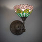 Meyda Lighting Tiffany Cabbage Rose 8" Mahogany Bronze Wall Sconce With Mulit-Colored Shade Glass