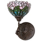 Meyda Lighting Tiffany Cabbage Rose 8" Mahogany Bronze Wall Sconce With Mulit-Colored Shade Glass