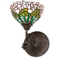 Meyda Lighting Tiffany Cabbage Rose 8" Mahogany Bronze Wall Sconce With Mulit-Colored Shade Glass