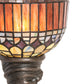 Meyda Lighting Tiffany Candice 15" Mahogany Bronze Mini Table Lamp With Multi-Colored Shade Glass
