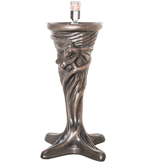 Meyda Lighting Tiffany Candice 15" Mahogany Bronze Mini Table Lamp With Multi-Colored Shade Glass