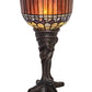 Meyda Lighting Tiffany Candice 15" Mahogany Bronze Mini Table Lamp With Multi-Colored Shade Glass