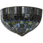 Meyda Lighting Tiffany Candice 16" 2-Light Craftsman Brown Wall Sconce With Multi-Colored Shade Glass