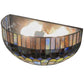 Meyda Lighting Tiffany Candice 16" 2-Light Craftsman Brown Wall Sconce With Multi-Colored Shade Glass