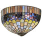 Meyda Lighting Tiffany Candice 16" 2-Light Craftsman Brown Wall Sconce With Multi-Colored Shade Glass