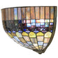 Meyda Lighting Tiffany Candice 16" 2-Light Craftsman Brown Wall Sconce With Multi-Colored Shade Glass