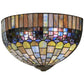 Meyda Lighting Tiffany Candice 16" 2-Light Craftsman Brown Wall Sconce With Multi-Colored Shade Glass