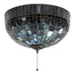 Meyda Lighting Tiffany Candice 16" Mahogany Bronze Flush Mount Light With Multi-Colored Shade Glass