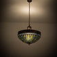 Meyda Lighting Tiffany Candice 22" 3-Light Mahogany Bronze Inverted Pendant Light With Multi-Colored Shade Glass