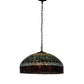 Meyda Lighting Tiffany Candice 22" 3-Light Mahogany Bronze Pendant Light With Multi-Colored Shade Glass