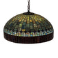 Meyda Lighting Tiffany Candice 22" 3-Light Mahogany Bronze Pendant Light With Multi-Colored Shade Glass