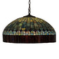 Meyda Lighting Tiffany Candice 22" 3-Light Mahogany Bronze Pendant Light With Multi-Colored Shade Glass