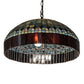 Meyda Lighting Tiffany Candice 22" 3-Light Mahogany Bronze Pendant Light With Multi-Colored Shade Glass