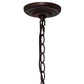 Meyda Lighting Tiffany Candice 22" 3-Light Mahogany Bronze Pendant Light With Multi-Colored Shade Glass