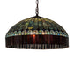 Meyda Lighting Tiffany Candice 22" 3-Light Mahogany Bronze Pendant Light With Multi-Colored Shade Glass