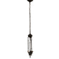 Meyda Lighting Tiffany Candice 22" 3-Light Solar Black Inverted Pendant Light With Multi-Colored Shade Glass
