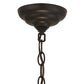 Meyda Lighting Tiffany Candice 22" 3-Light Solar Black Inverted Pendant Light With Multi-Colored Shade Glass