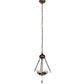 Meyda Lighting Tiffany Candice 22" 6-Light Mahogany Bronze Inverted Pendant Light With Multi-Colored Shade Glass
