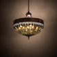 Meyda Lighting Tiffany Candice 22" 6-Light Mahogany Bronze Inverted Pendant Light With Multi-Colored Shade Glass
