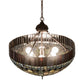 Meyda Lighting Tiffany Candice 22" 6-Light Mahogany Bronze Inverted Pendant Light With Multi-Colored Shade Glass