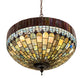 Meyda Lighting Tiffany Candice 22" 6-Light Mahogany Bronze Inverted Pendant Light With Multi-Colored Shade Glass
