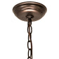 Meyda Lighting Tiffany Candice 22" 6-Light Mahogany Bronze Inverted Pendant Light With Multi-Colored Shade Glass