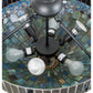 Meyda Lighting Tiffany Candice 22" 6-Light Solar Black Inverted Pendant Light With Multi-Colored Shade Glass