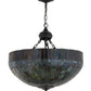 Meyda Lighting Tiffany Candice 22" 6-Light Solar Black Inverted Pendant Light With Multi-Colored Shade Glass