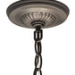 Meyda Lighting Tiffany Candice 22" 6-Light Solar Black Inverted Pendant Light With Multi-Colored Shade Glass