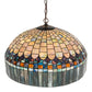 Meyda Lighting Tiffany Candice 22" 9-Light Mahogany Bronze Pendant Light With Multi-Colored Shade Glass