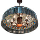 Meyda Lighting Tiffany Candice 22" 9-Light Mahogany Bronze Pendant Light With Multi-Colored Shade Glass