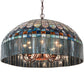 Meyda Lighting Tiffany Candice 22" 9-Light Mahogany Bronze Pendant Light With Multi-Colored Shade Glass