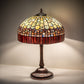 Meyda Lighting Tiffany Candice 23" 2-Light Mahogany Bronze Table Lamp With Multi-Colored Stained Shade Glass