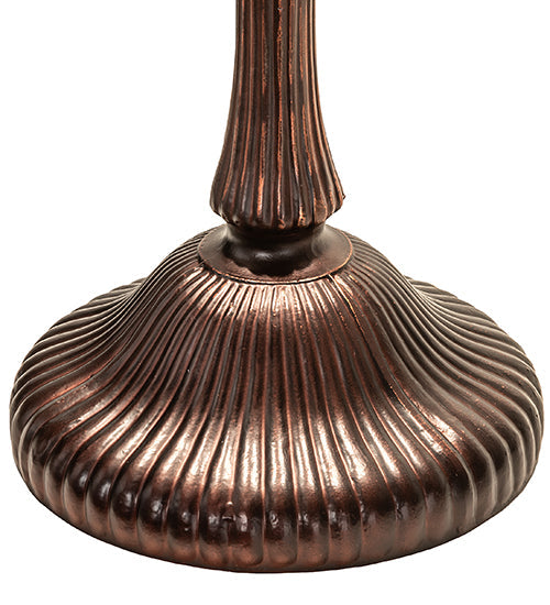 Meyda Lighting Tiffany Candice 23" 2-Light Mahogany Bronze Table Lamp With Multi-Colored Stained Shade Glass