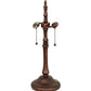 Meyda Lighting Tiffany Candice 23" 2-Light Mahogany Bronze Table Lamp With Multi-Colored Stained Shade Glass