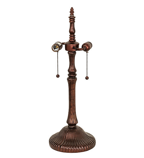 Meyda Lighting Tiffany Candice 23" 2-Light Mahogany Bronze Table Lamp With Multi-Colored Stained Shade Glass
