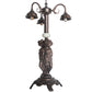 Meyda Lighting Tiffany Candice 23" 3-Light Mahogany Bronze Table Lamp With Multi-Colored Shade Glass