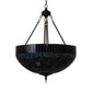 Meyda Lighting Tiffany Candice 232779 22" 3-Light Mahogany Bronze Inverted Pendant Light With Multi-Colored Shade Glass