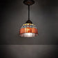 Meyda Lighting Tiffany Candice 244872 8" Mahogany Bronze Mini Pendant Light With Multi-Colored Shade Glass