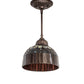 Meyda Lighting Tiffany Candice 244872 8" Mahogany Bronze Mini Pendant Light With Multi-Colored Shade Glass