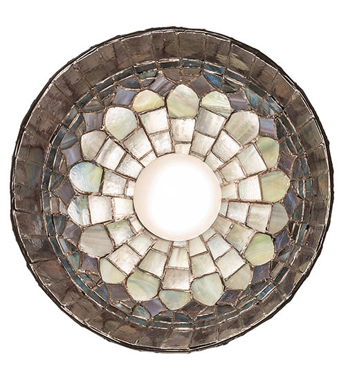Meyda Lighting Tiffany Candice 244872 8" Mahogany Bronze Mini Pendant Light With Multi-Colored Shade Glass