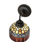 Meyda Lighting Tiffany Candice 250016 8" Mahogany Bronze Wall Sconce With Multi-Colored Shade Glass