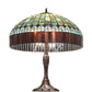 Meyda Lighting Tiffany Candice 26" 3-Light Mahogany Bronze Table Lamp With Multi-Colored Shade Glass